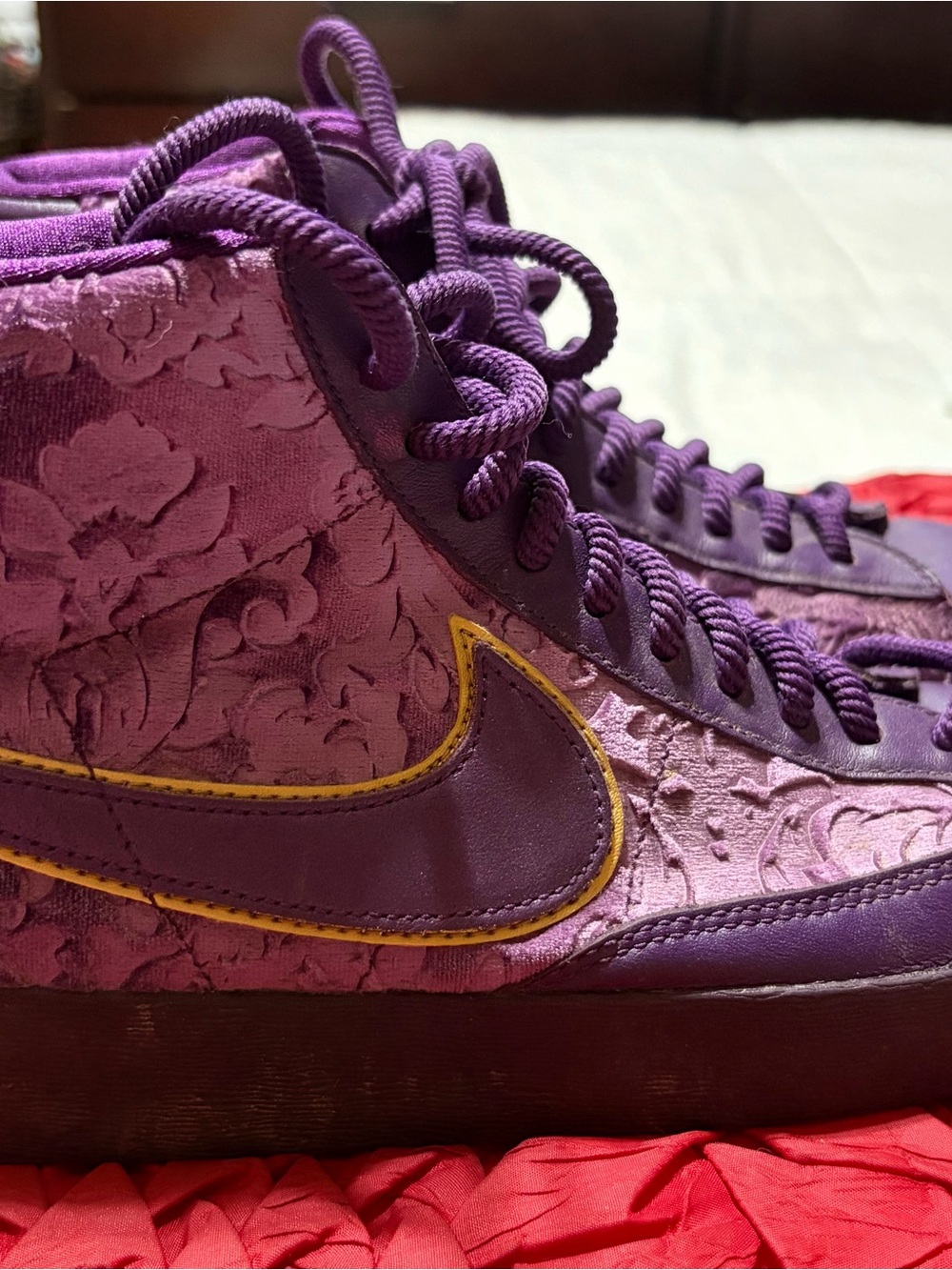 Nike Women’s Purple High-Top Sneakers with Yellow Accents